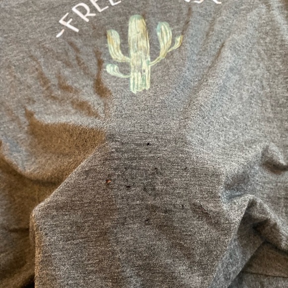 Maurices gray and green flowy soft short sleeve everyday t shirt - Picture 2 of 3